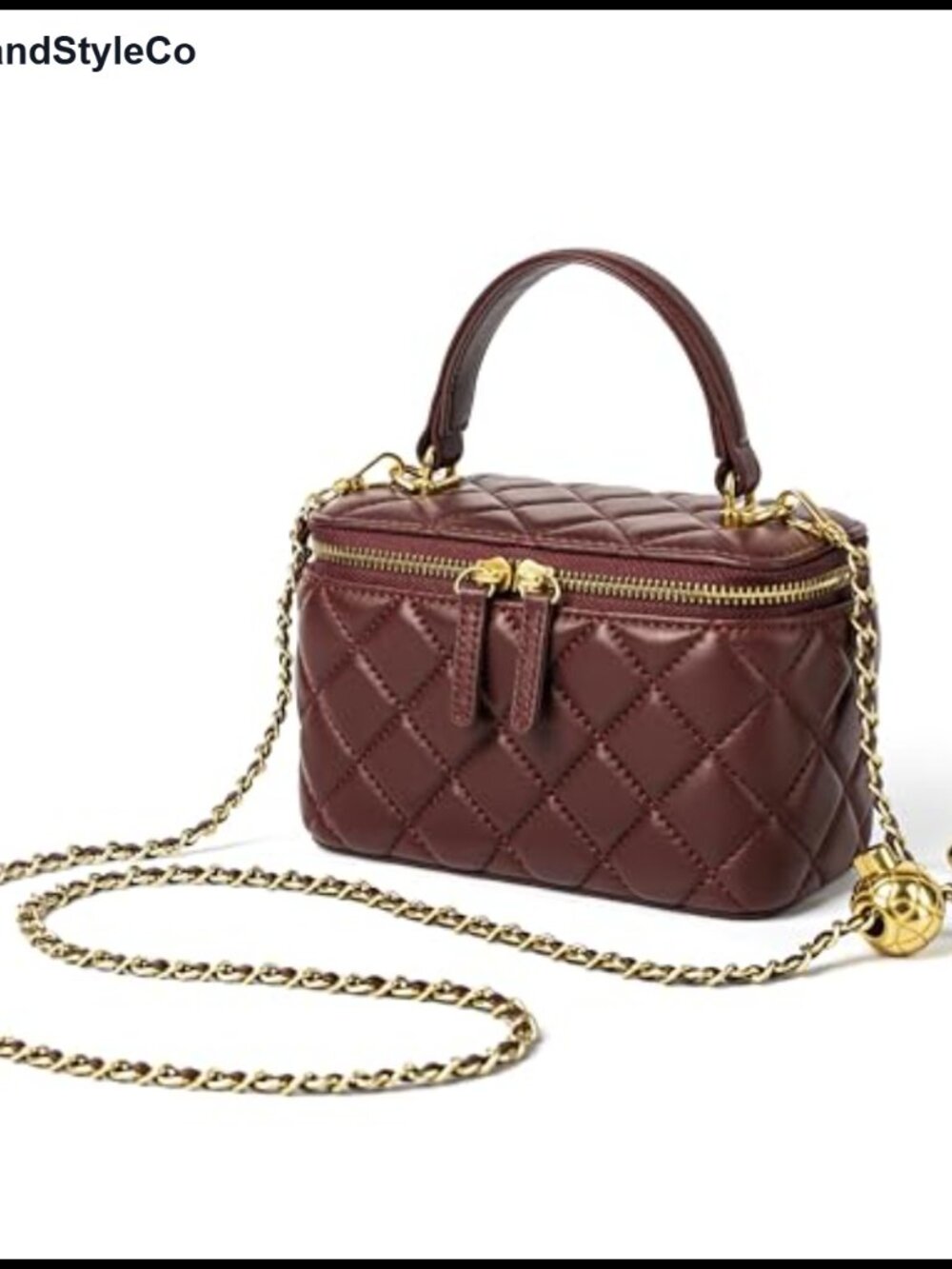 Small Leather Crossbody Purse Quilted Top Handle Box Bag